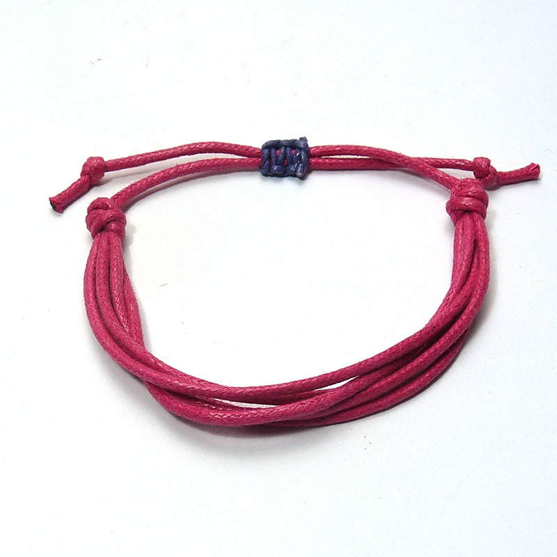 Cotton Cord Bracelet Fuschia