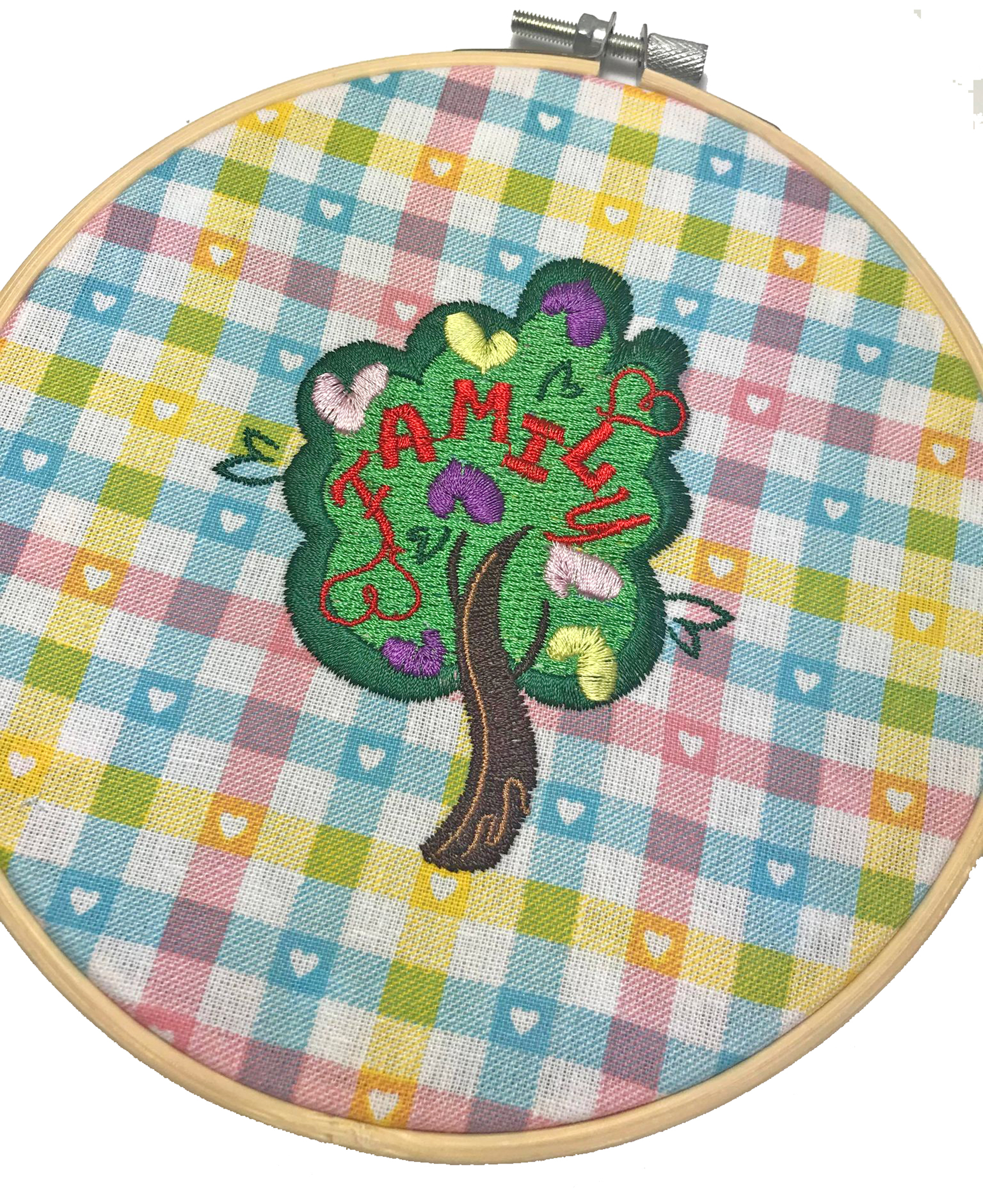 Family Tree Embroiderd Hoop Gift