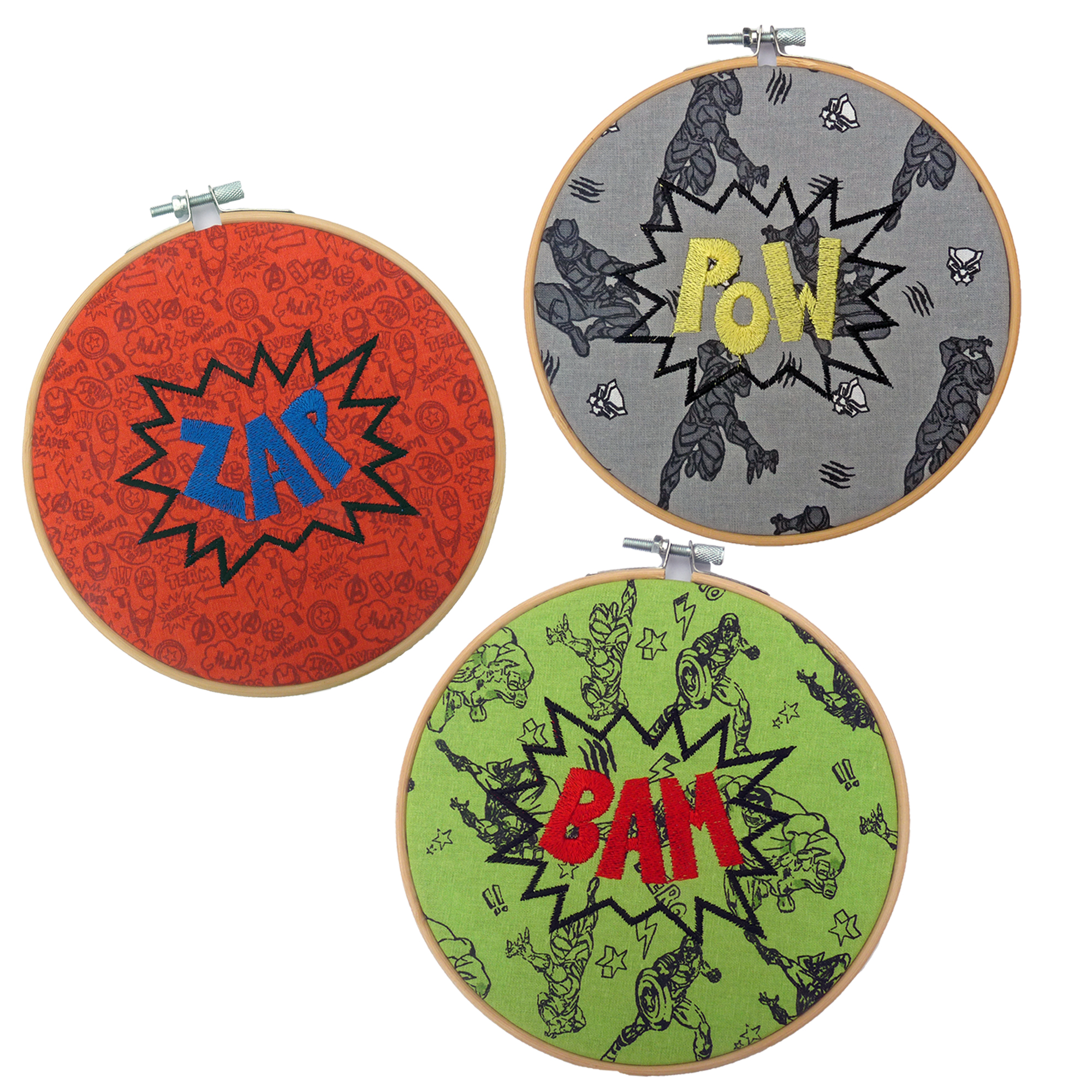 BAM ZAP POW Comic book style hoops decor boys