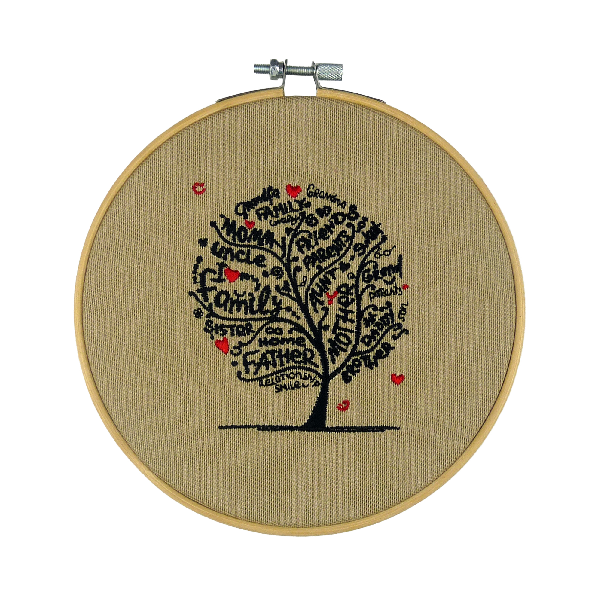 Family Tree Embroidered Hoop