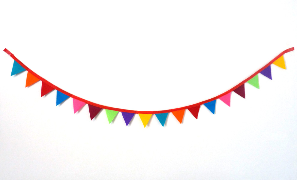 Mini felt bunting Red