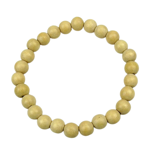 Whitewood 8mm bead bracelet – handmade elasticated wood bracelet by Vicki Evans