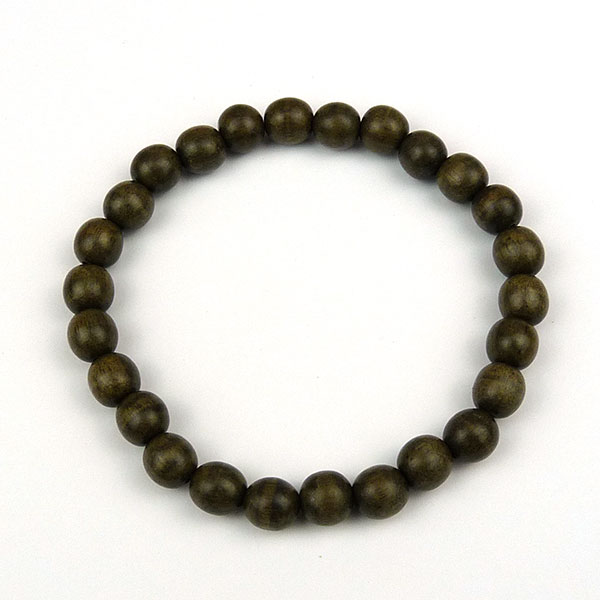 Greywood 8mm wood bead bracelet – handmade elasticated bracelet by Vicki Evans