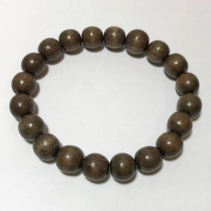 Greywood 10mm wood bead bracelet – handmade elasticated bracelet by Vicki Evans
