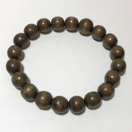 Greywood 10mm wood bead bracelet – handmade elasticated bracelet by Vicki Evans