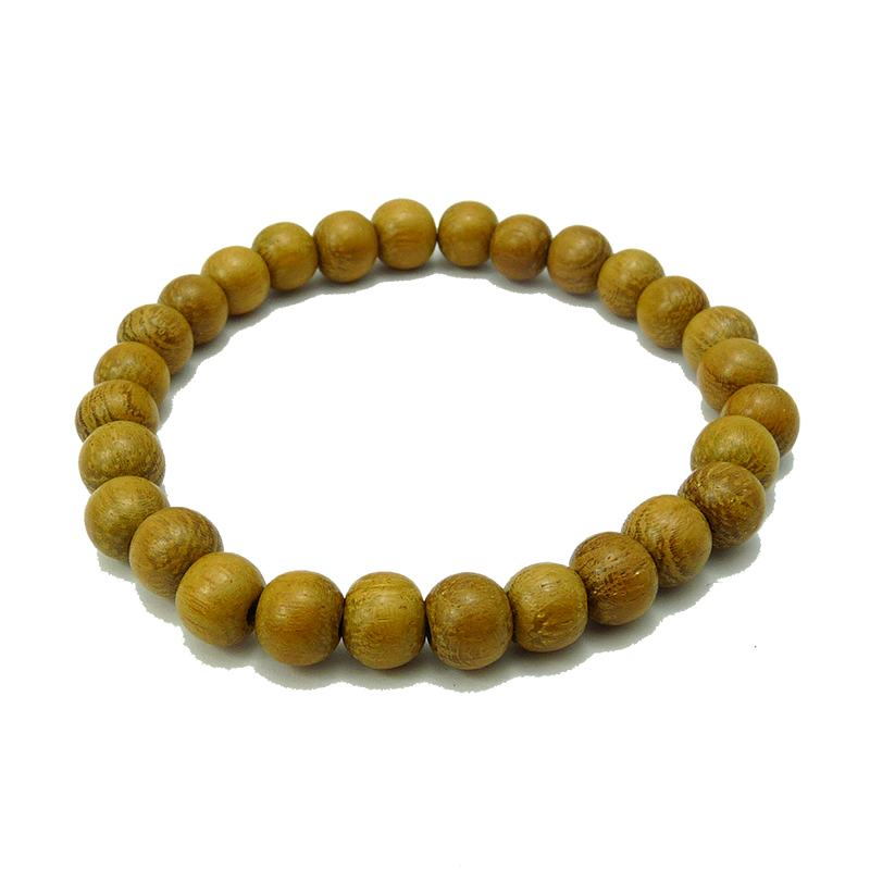 Nangka wood bead bracelet – warm golden jackfruit wood bracelet handmade by Vicki Evans