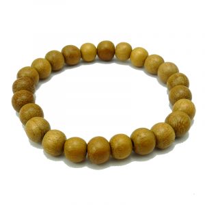 Nangka wood bead bracelet – warm golden jackfruit wood bracelet handmade by Vicki Evans