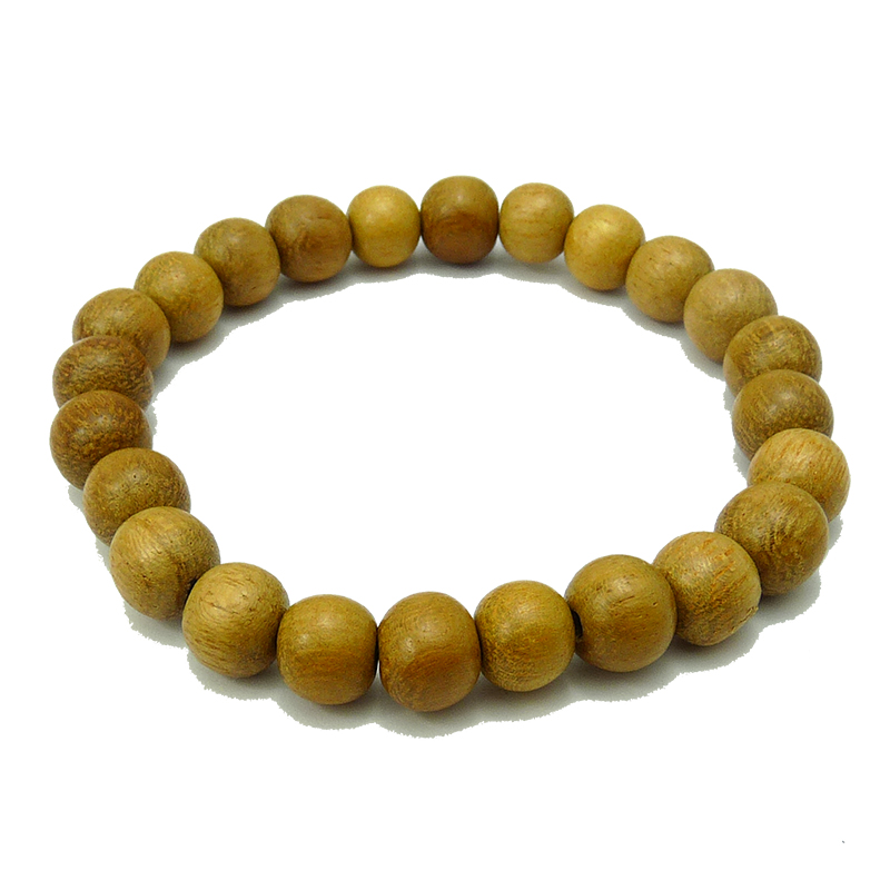 Nangka wood bead bracelet – warm golden jackfruit wood bracelet handmade by Vicki Evans