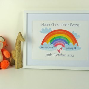 Rainbow Birth A4 Print Personalised